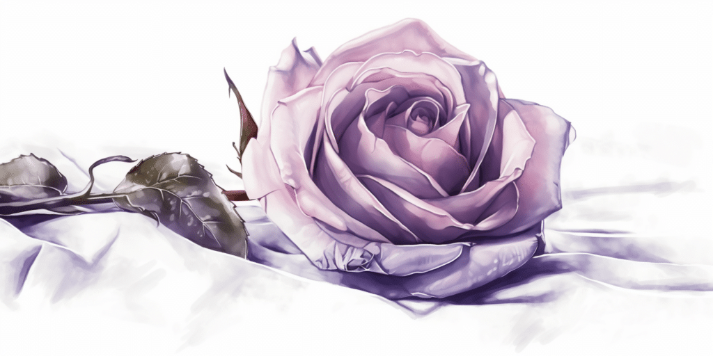 Rose posée sur un lit