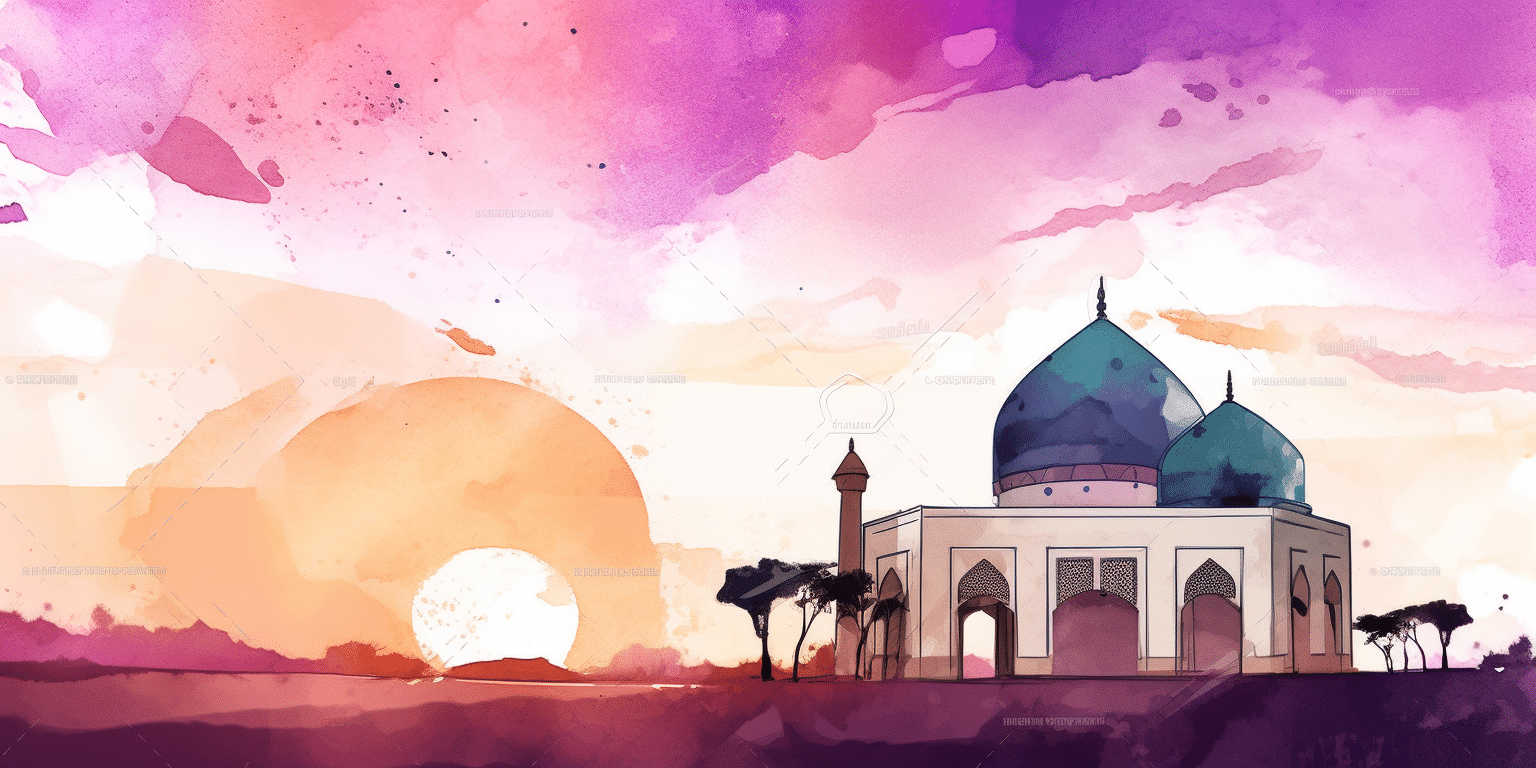 Mausolée islamique au crépuscule