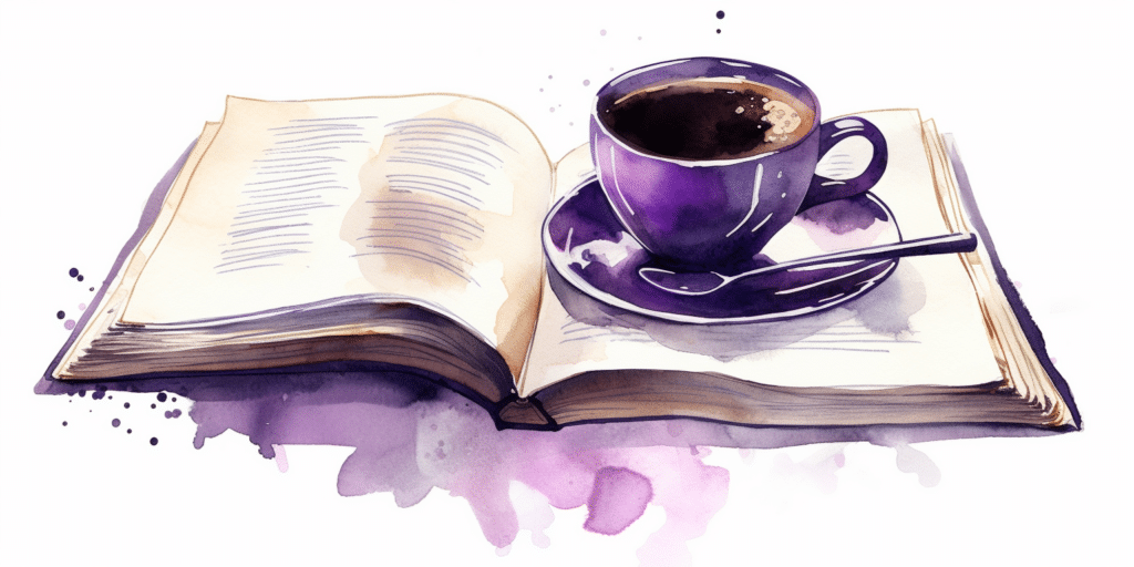 Tasse à café sur un livre ouvert