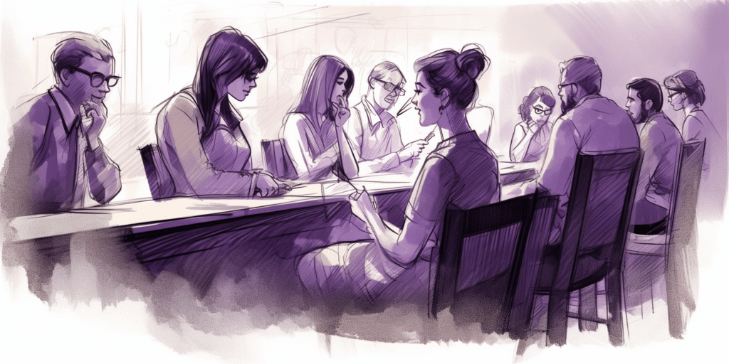 Professeurs et élèves d'une formation funéraire