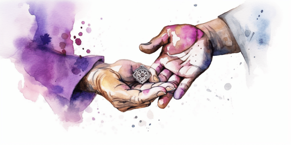 Mains offrant des bijoux