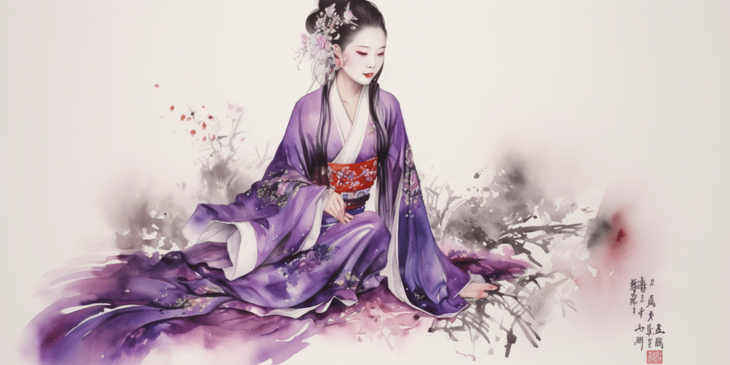 Chinoise en habits traditionnels